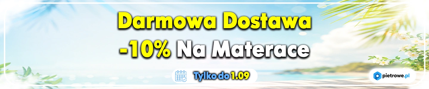 Darmowa dostawa + 10% rabatu na materace tylko do 1.09