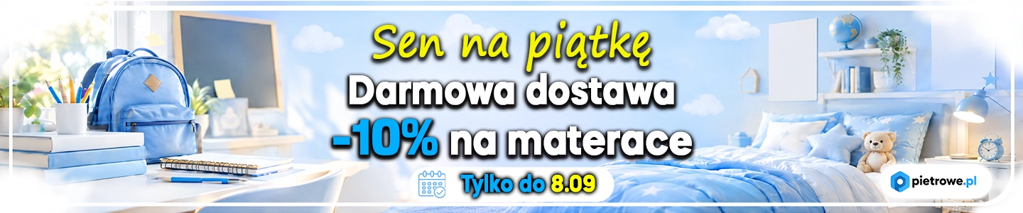 Darmowa Dostawa -10% na Materace pietrowe.pl
